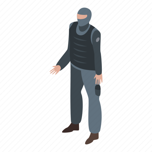 Cartoon, forces, isometric, person, policeman, silhouette, special icon - Download on Iconfinder