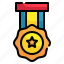 award, badge, circle, star, prize, trophy, medal icon 