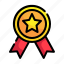 star, reward, prize, badge, ribbon, award, medal icon 