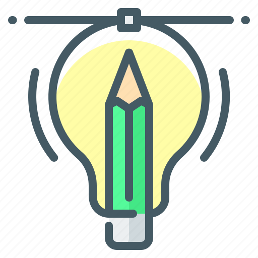 Creative, process, bulb, idea, pencil icon - Download on Iconfinder