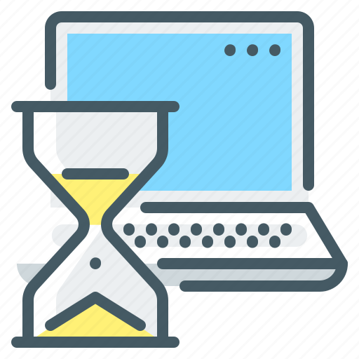 Laptop, hourglass, deadline icon - Download on Iconfinder