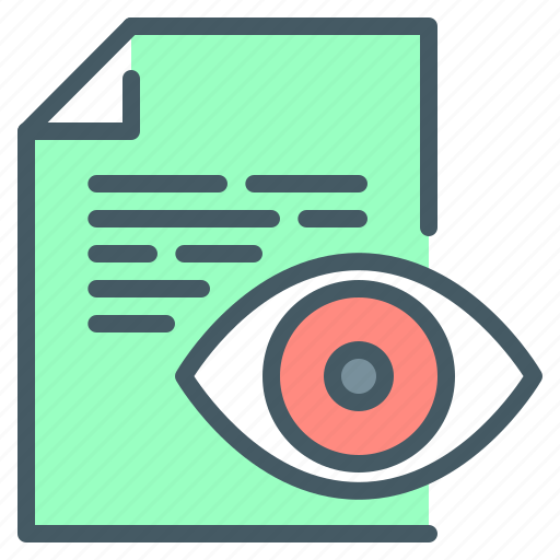 Vision, page, document, eye, review icon - Download on Iconfinder