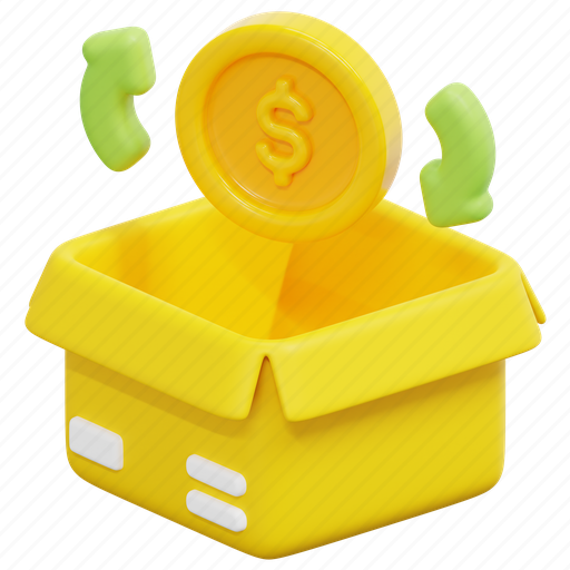 Cash, flow, product, management, box, package, 3d 3D illustration - Download on Iconfinder