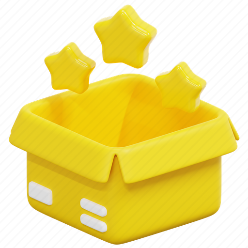Quality, product, management, box, star, package, guarantee 3D illustration - Download on Iconfinder