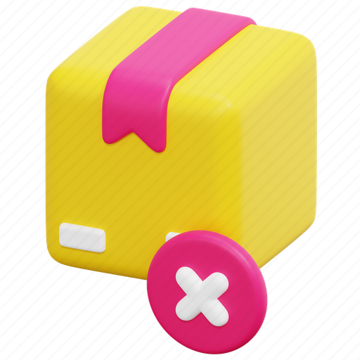 Reject, product, management, box, no, package, cross 3D illustration - Download on Iconfinder