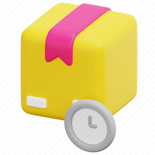 Time, product, management, box, clock, package, deadline 3D illustration - Download on Iconfinder