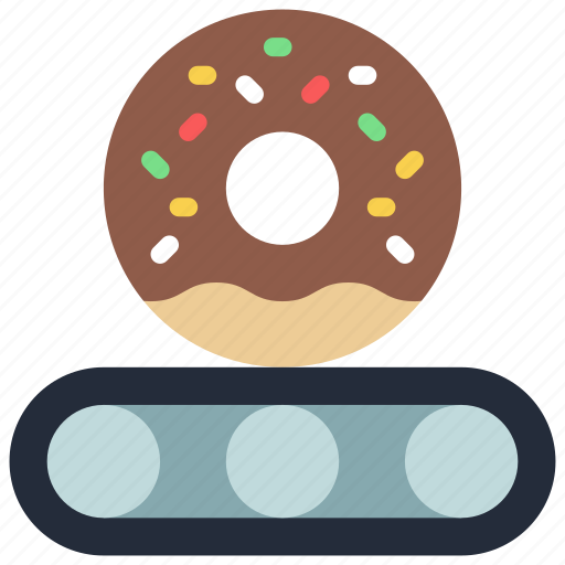 Donut, conveyor, assembly, industry, food, desert icon - Download on Iconfinder