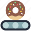 donut, conveyor, assembly, industry, food, desert 