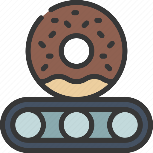 Donut, conveyor, assembly, industry, food, desert icon - Download on Iconfinder