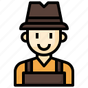 farmer, garden, job, user, hat