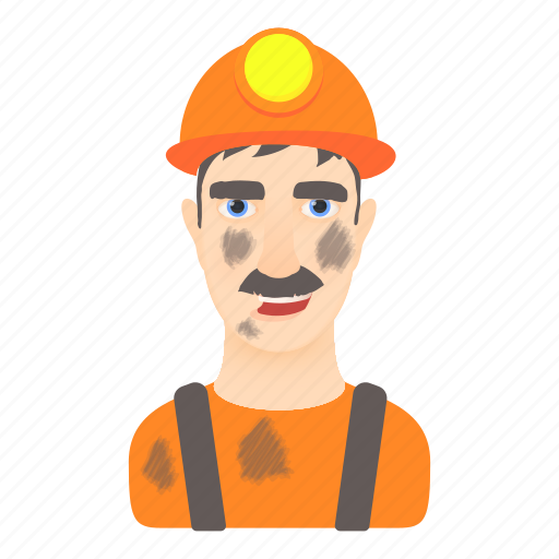 Cartoon, coal, digger, engineering, hat, miner, profession icon - Download on Iconfinder