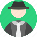 user, avatar, person, man, profile, detective, investigator, spy
