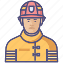 avatar, fire, firefighter, man, profession