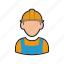 builder, construction, helmet, man, professions, worker icon 