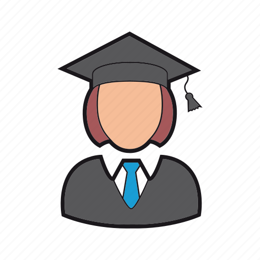 Education, graduate icon, graduation cap, professions, student, woman icon - Download on Iconfinder