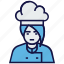 avatar, chef, cook, female, profession 