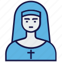 avatar, catholic, church, female, nun, profession, sister