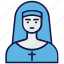 avatar, catholic, church, female, nun, profession, sister 