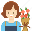 florist, flower, gardener, occupation, profession, woman 