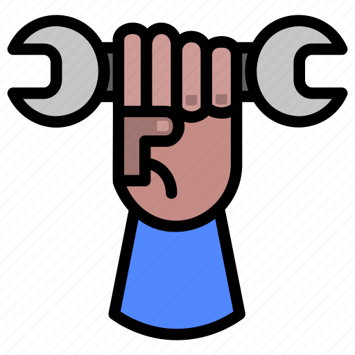Hand, wrench, repair, service, gesture, business icon - Download on Iconfinder