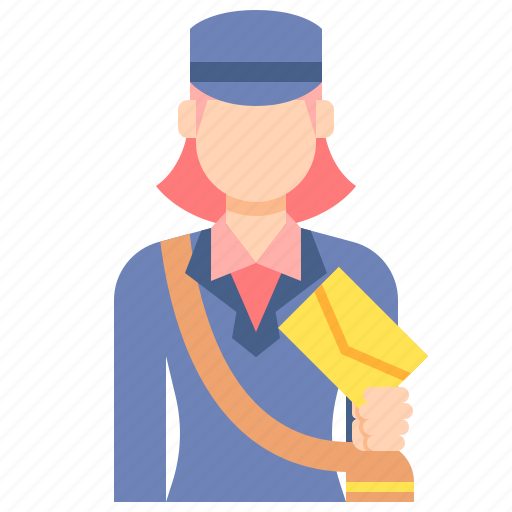 Mail, postwoman, professions icon - Download on Iconfinder