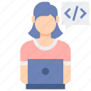 coding, female, professions, programmer