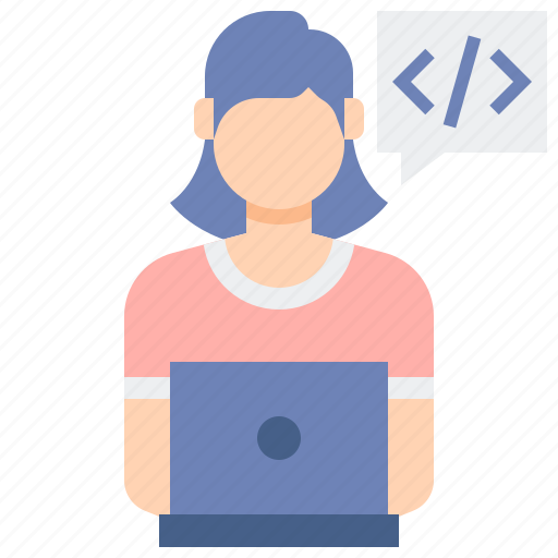 Coding, female, professions, programmer icon - Download on Iconfinder