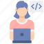 coding, female, professions, programmer 