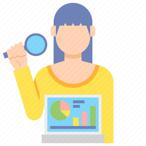Analyst, female, research icon - Download on Iconfinder