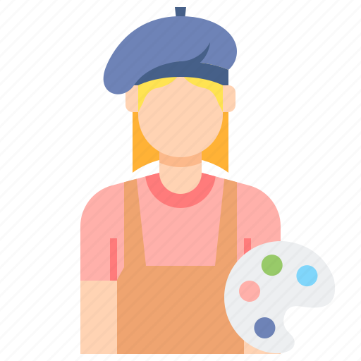 Art, artist, female, professions icon - Download on Iconfinder