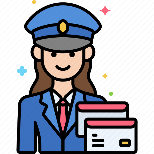 Mail, postwoman, professions icon - Download on Iconfinder