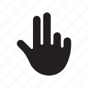 hand, middle finger, pistol, three, thumb, index finger