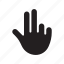 hand, middle finger, pistol, three, thumb, index finger 