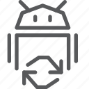 android, arrows, coding, programming, refresh, reload, robot, sync