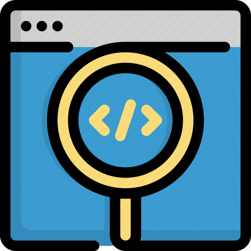 Code, coding, find, glass, magnifier, programming, search icon - Download on Iconfinder