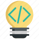 bulb, code, coding, creative, creativity, idea, programming