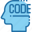 code, coding, develop, development, head, mind, process 