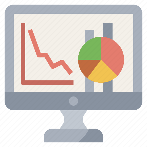 Analytics, business, graphic, laptop, screen, stats icon - Download on Iconfinder