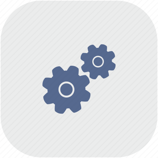 Engine, gears, gray, mechanism, rounded, settings, square icon - Download on Iconfinder