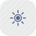brightness, contrast, flash, gray, rounded, square, sun