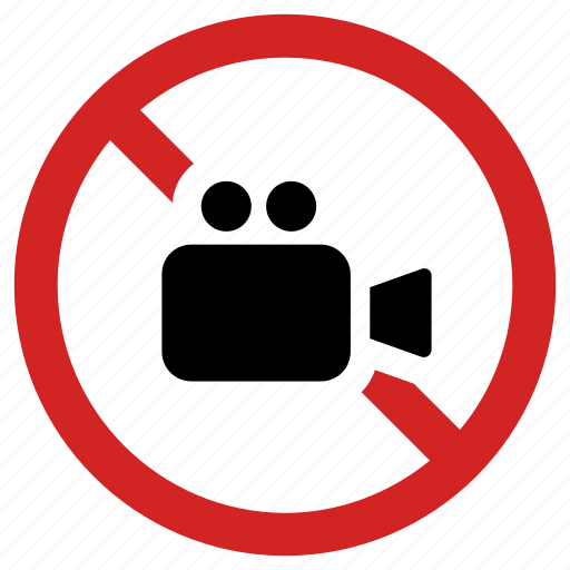 Block, camera prohibited, movie banned, no filming, not allowed, stop, video forbidden icon - Download on Iconfinder