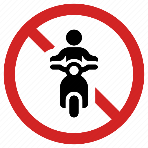 Ban, bike forbidden, motorcycle prohibited, no motorbike, not allowed, stop sign, transportation icon - Download on Iconfinder