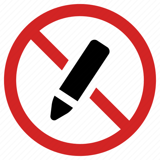 Ban, no pen, not allowed, pencil forbidden, prohibited, prohibition icon - Download on Iconfinder