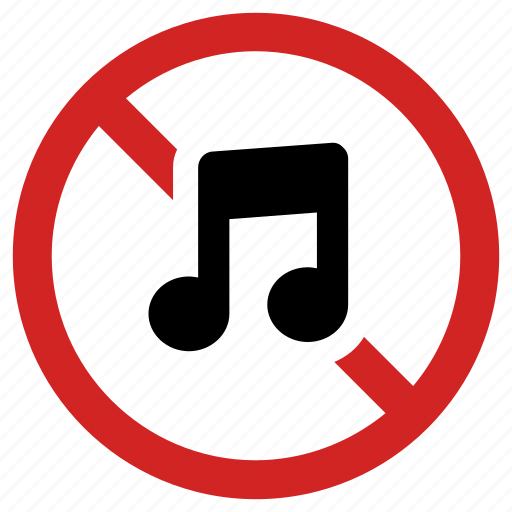 Forbidden, no music, prohibited, prohibition, song banned, stop sign icon - Download on Iconfinder