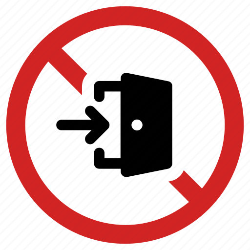 Banned door, entry forbidden, no access, prohibited, restricted area, stop sign icon - Download on Iconfinder