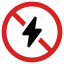 banned, blocked, forbidden, no energy, power off, prohibited, stop sign 