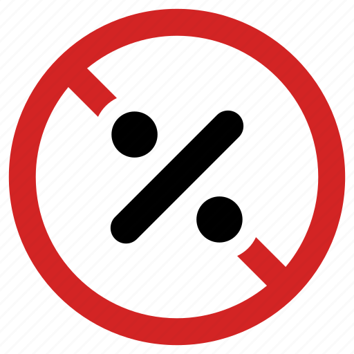 Blocked percentage, forbidden, no discount, offer not allowed, prohibited, stop sign icon - Download on Iconfinder