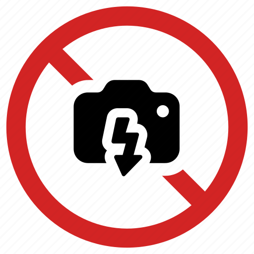 Banned, camera prohibited, lighting forbidden, no flash, photo prohibition icon - Download on Iconfinder