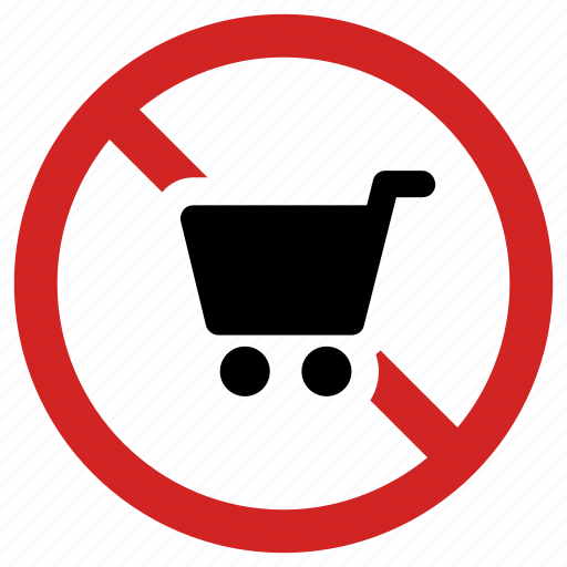 Banned, forbidden, no cart, not allowed, prohibited, prohibition, stop shopping icon - Download on Iconfinder