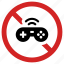 ban, games, no gaming, prohibited, videogame forbidden 